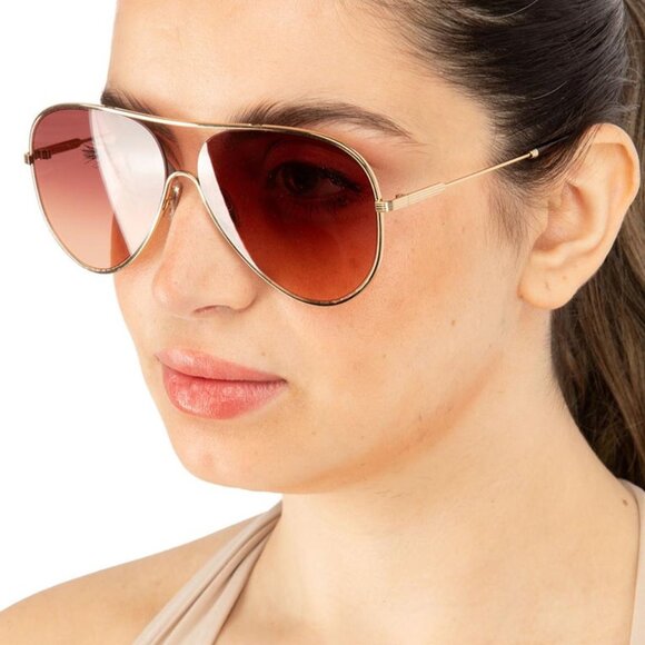 Victoria Beckham VB133S 710 Aviator Sunglasses – Gold/Purple Gradient - Picture 3 of 12